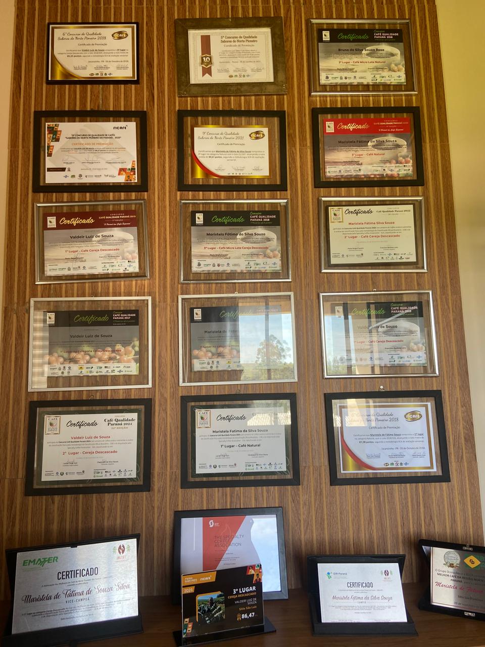 Nossos cafés e prêmios